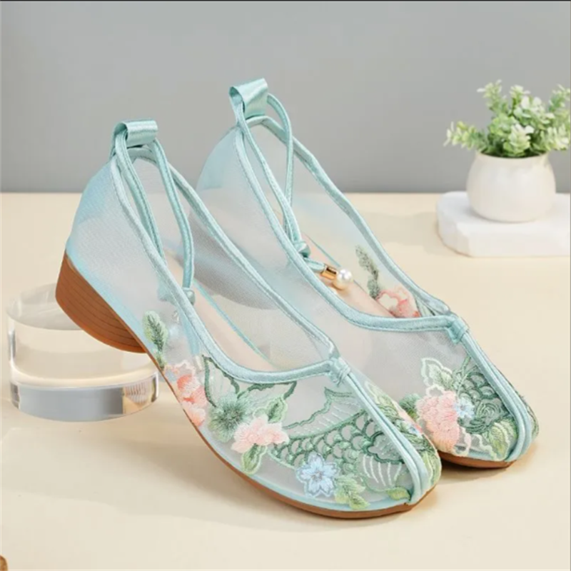 Women Shoes Size - Popular Sandals Mesh Shoes Embroidered Modern