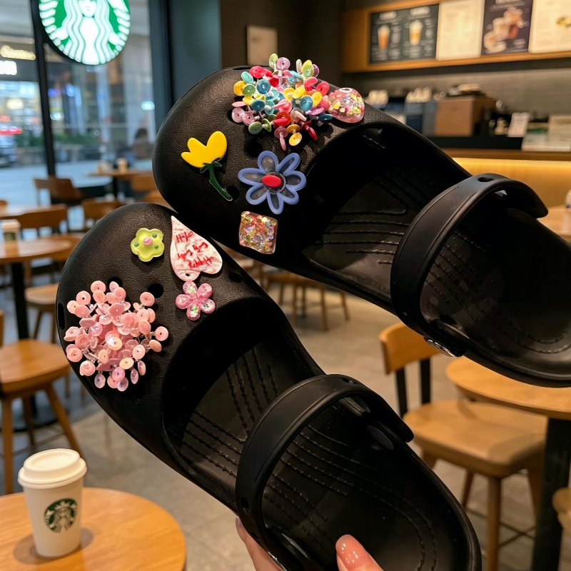 Women'S Shoes Crocs - Fashion DIY bead flower croc charm