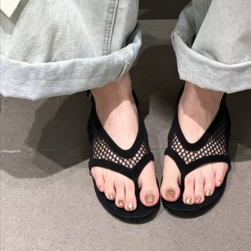 Thong Flat Sandal - Women's Thong Sandals Flat Sole Mesh