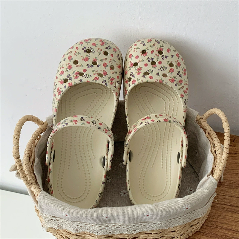 Women Shoes Waterproof - New Summer Floral Girls Ballet Sandals