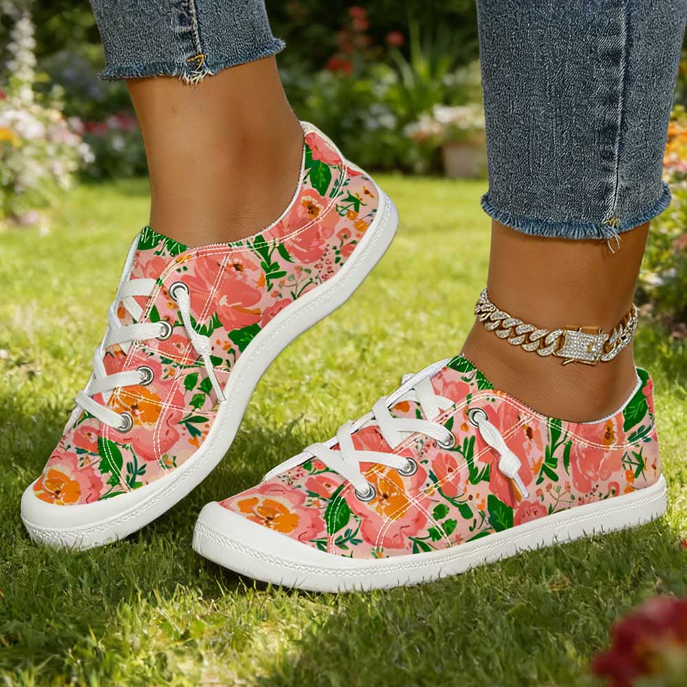 Women'S Shoes Trendy - Forest-Style Oil Painting Floral Print Canvas