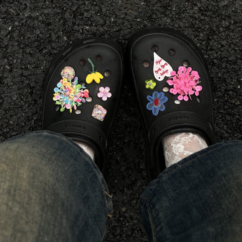 Fashion DIY bead flower croc c - Women'S Shoes Crocs ulasan dan harga