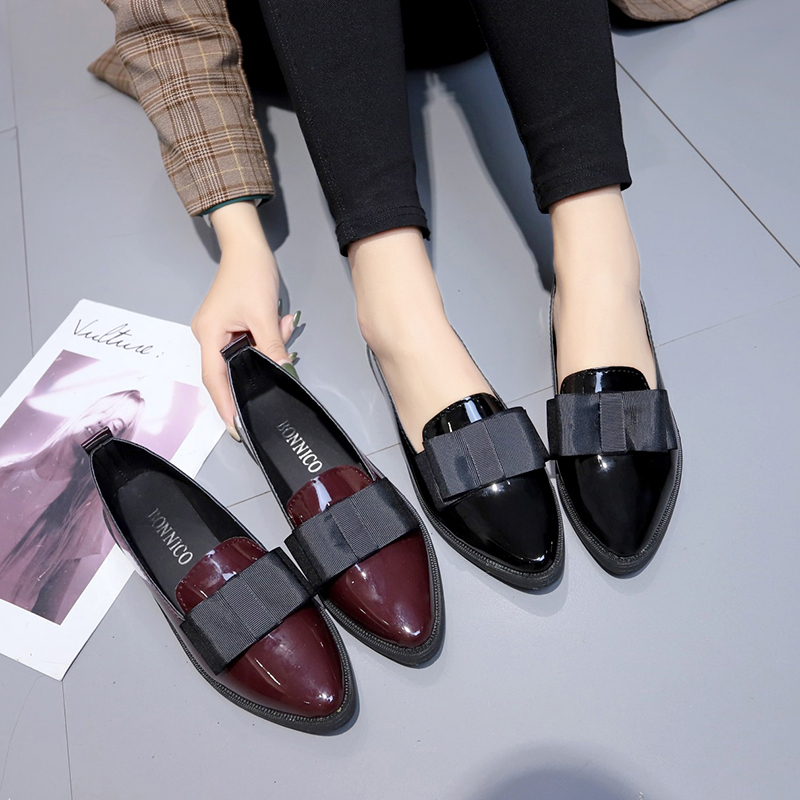 Black/ Wine Red Patent Leather - Women Shoes Size ulasan dan harga