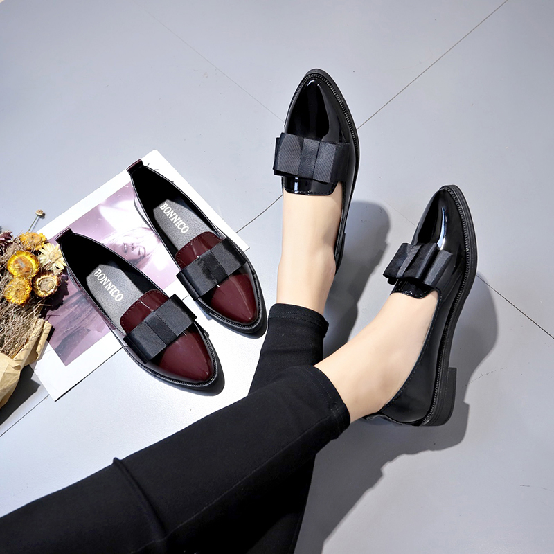 Black/ Wine Red Patent Leather - Women Shoes Size ulasan dan harga