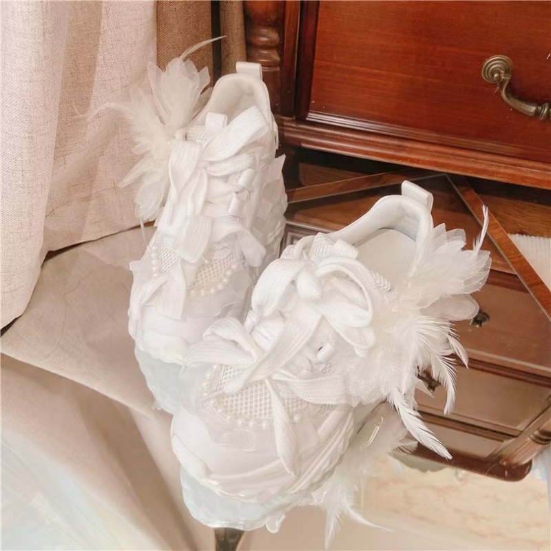 White floral lace rhinestone t - Women'S Shoes Hands Free ulasan dan harga