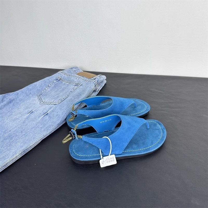 Korean Minimalist Suede Slingb - Thong Flat Sandal ulasan dan harga