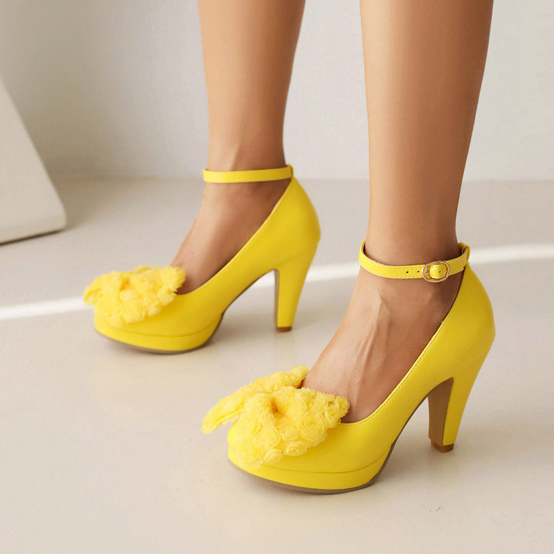 Plus Size 34-48 Bright Yellow  - Women'S Shoes Navy Blue ulasan dan harga