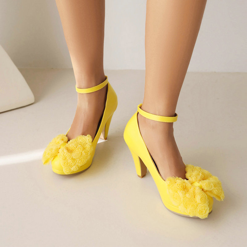 Plus Size 34-48 Bright Yellow  - Women'S Shoes Navy Blue ulasan dan harga