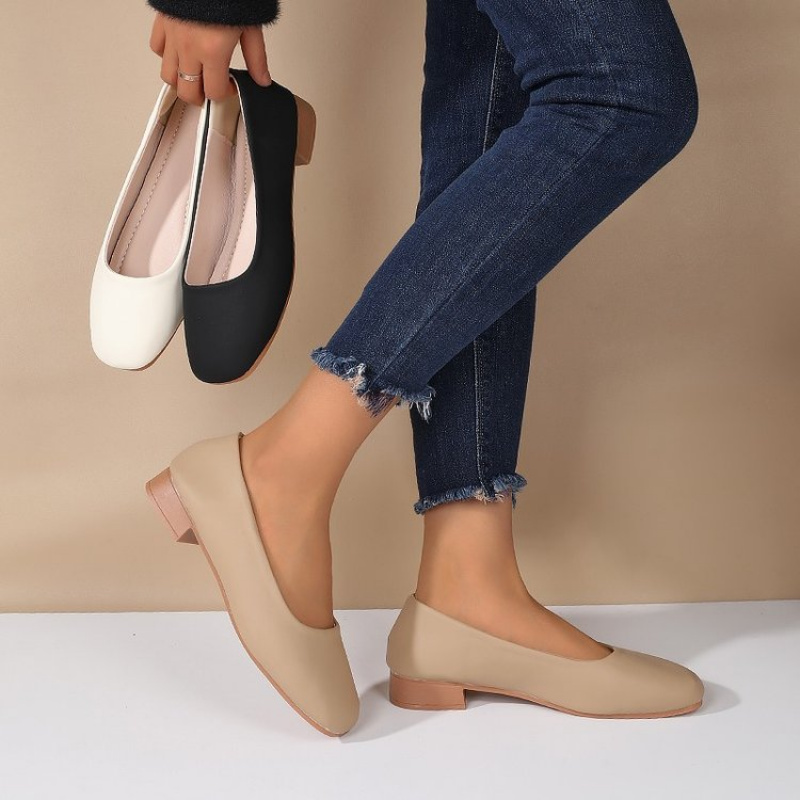 Soft Leather Round Toe Slip-On - Women Shoes Size ulasan dan harga