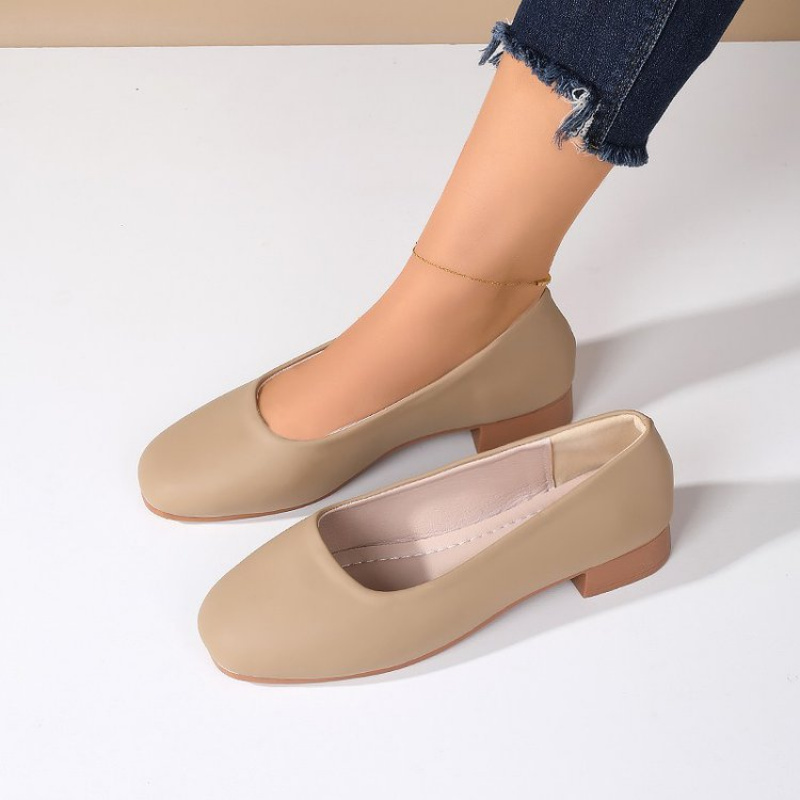 Soft Leather Round Toe Slip-On - Women Shoes Size ulasan dan harga