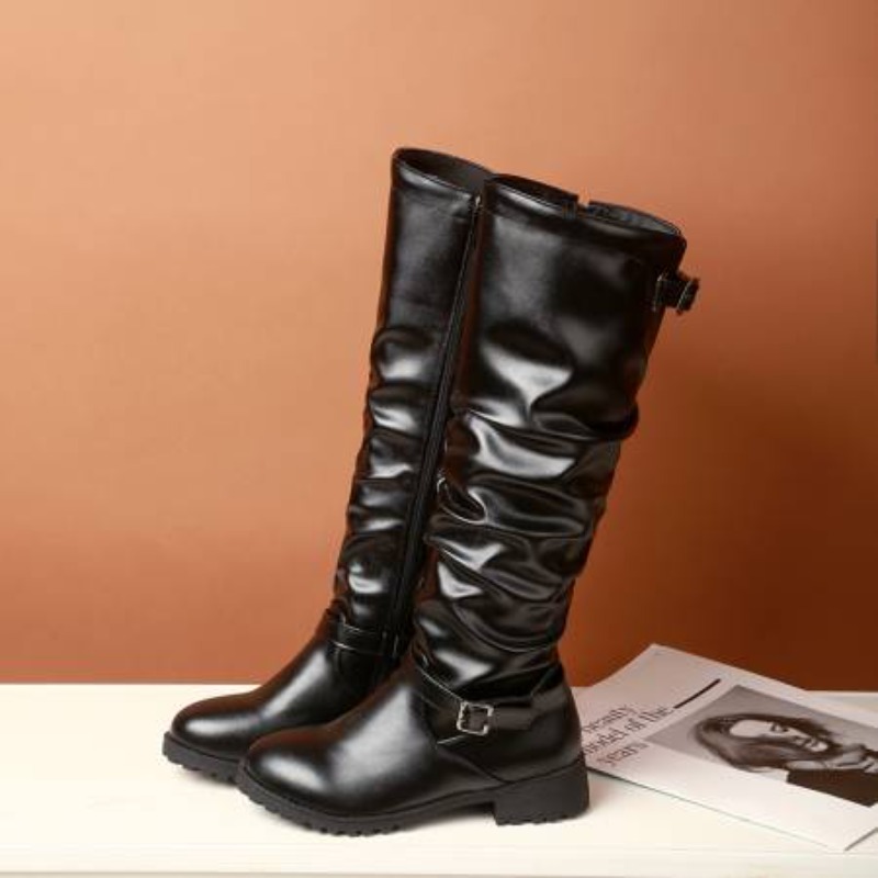 2025 Female Zip Leather Knee H - Women'S Shoes Yellow ulasan dan harga