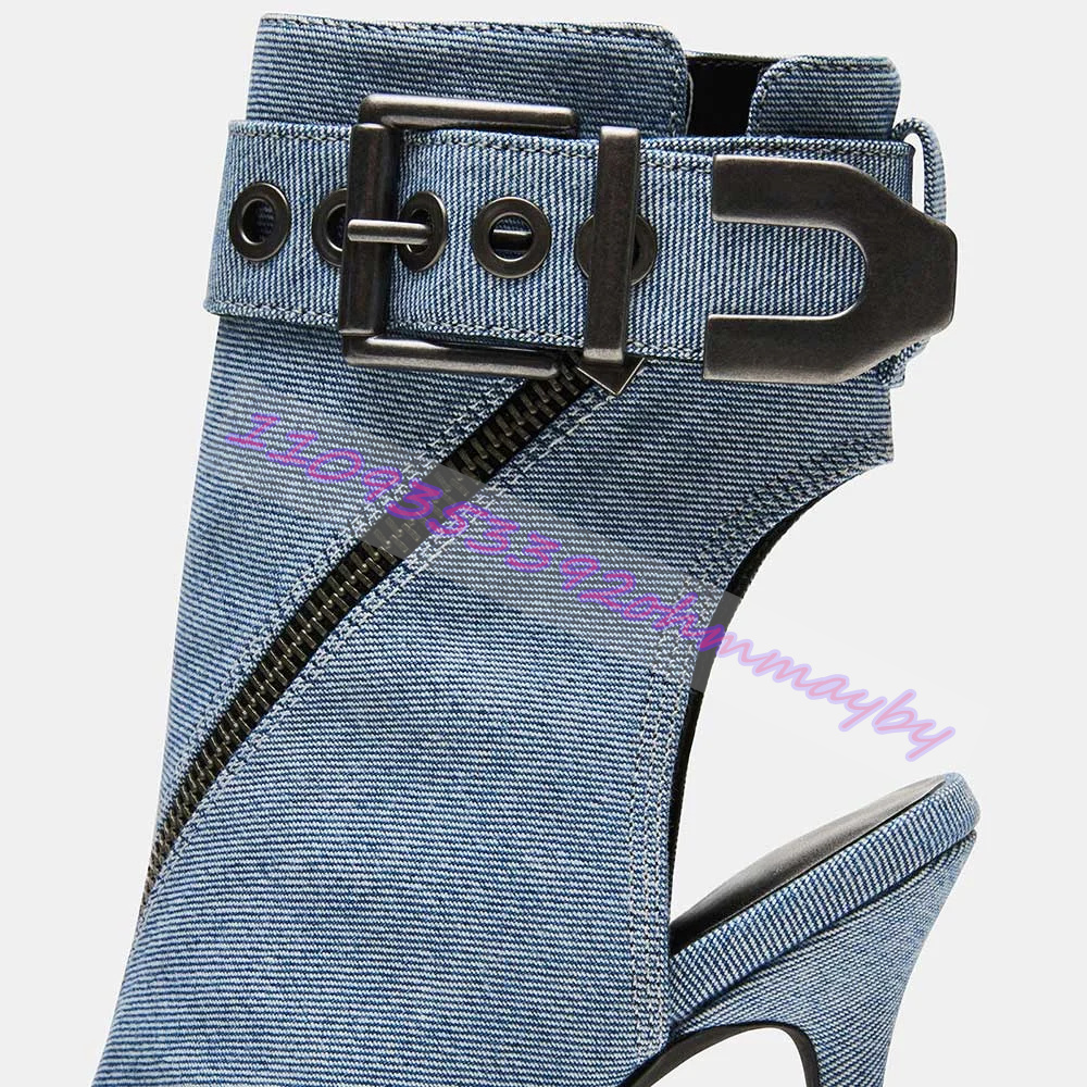 Summer Blue Denim Pointed-Toe  - Women'S Shoes Navy Blue ulasan dan harga