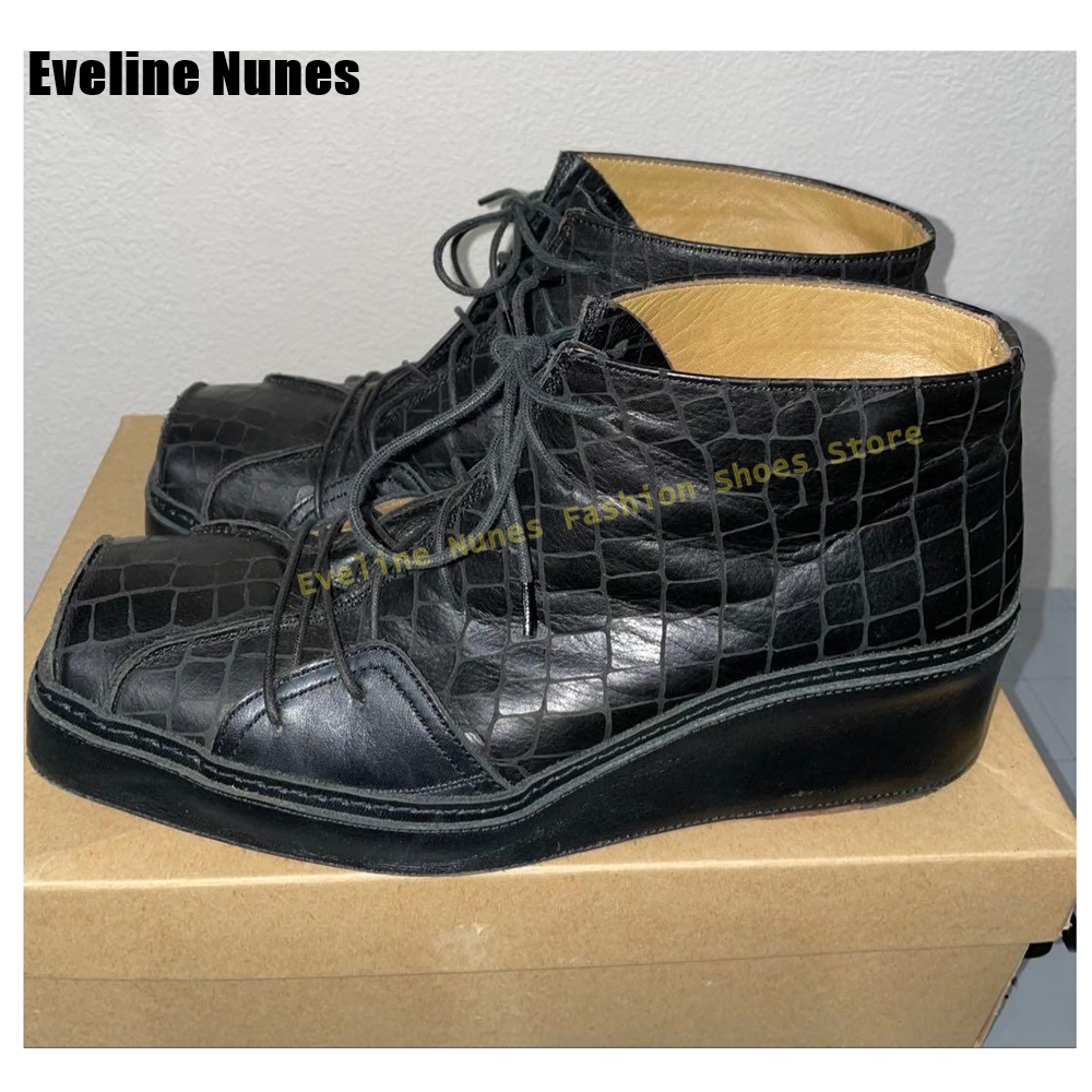 Black Croc-Effect Square Toe W - Women'S Shoes Crocs ulasan dan harga