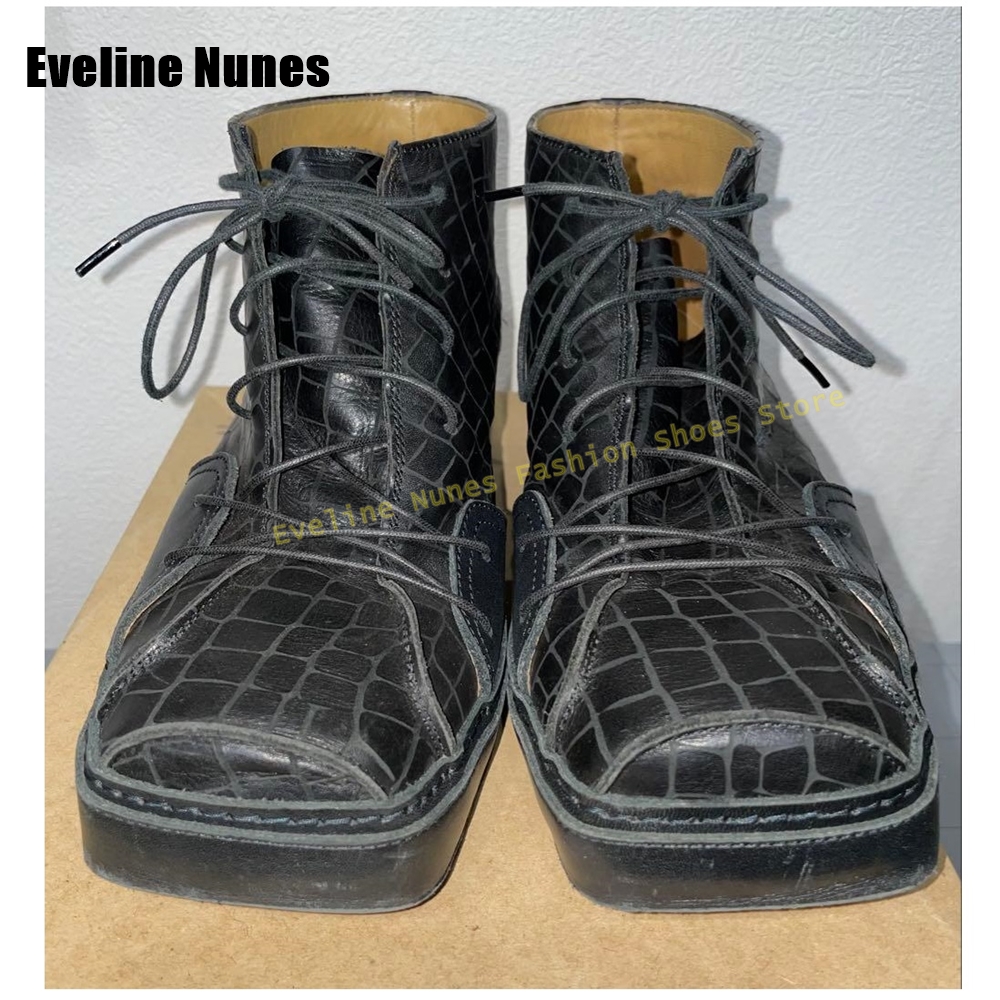 Black Croc-Effect Square Toe W - Women'S Shoes Crocs ulasan dan harga