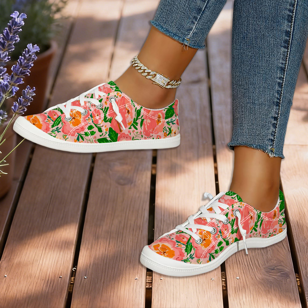 Forest-Style Oil Painting Flor - Women'S Shoes Trendy ulasan dan harga