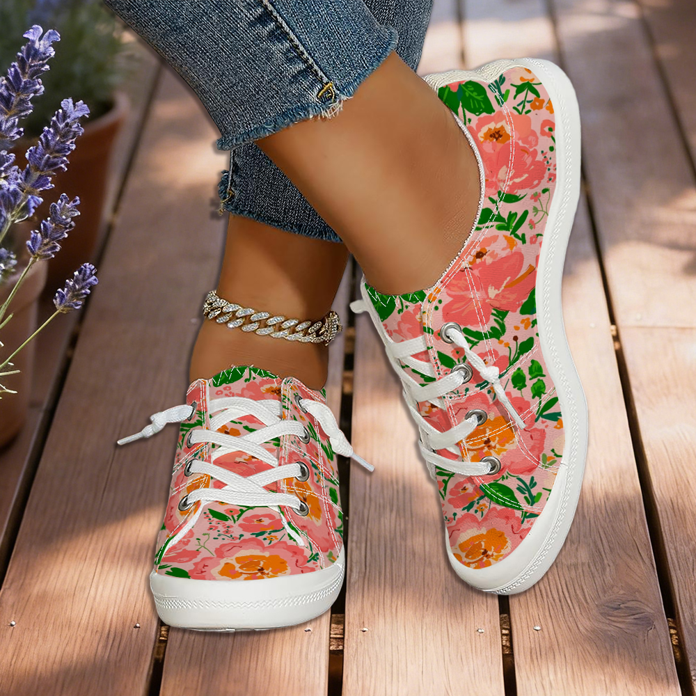 Forest-Style Oil Painting Flor - Women'S Shoes Trendy ulasan dan harga