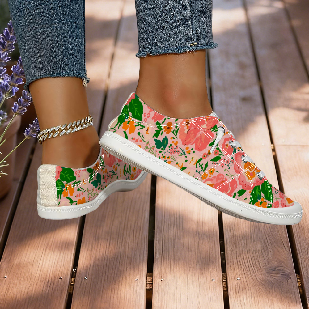 Forest-Style Oil Painting Flor - Women'S Shoes Trendy ulasan dan harga
