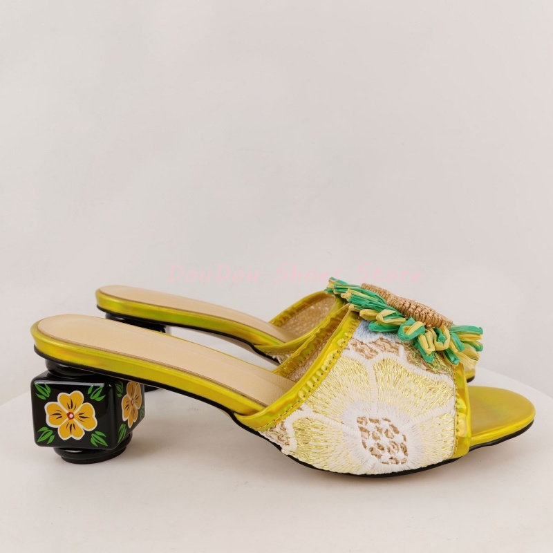 Yellow Lace Embroider Floral S - Women'S Shoes Yellow ulasan dan harga