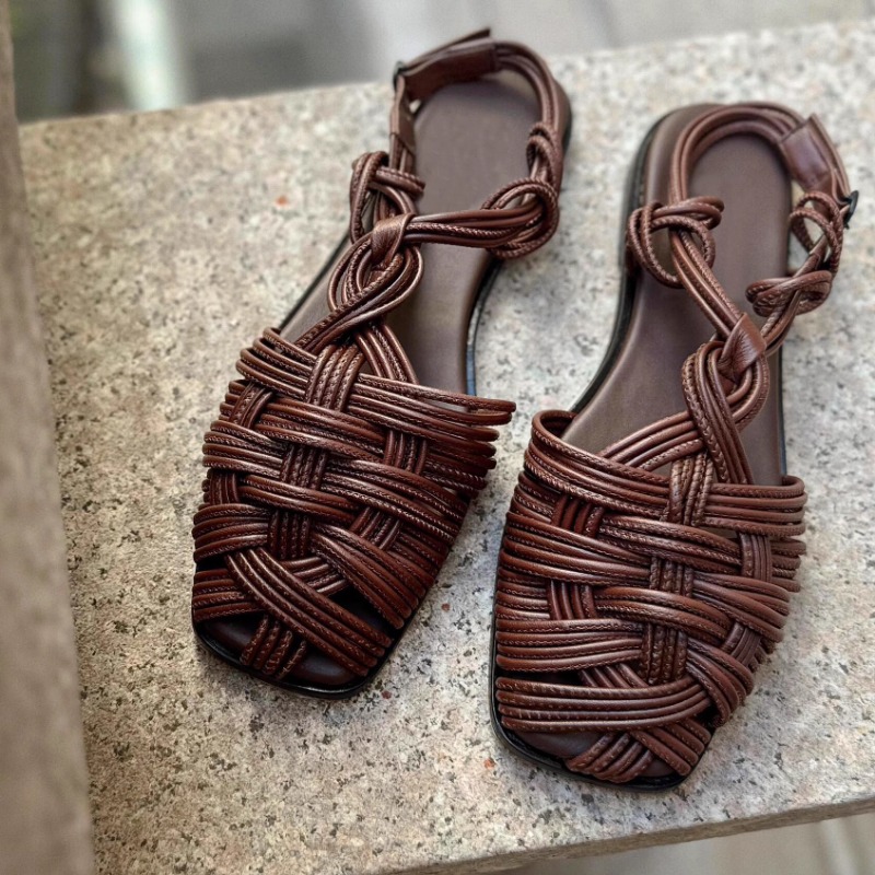 Vintage Hand-woven Flat-bottom - Women'S Shoes Hands Free ulasan dan harga