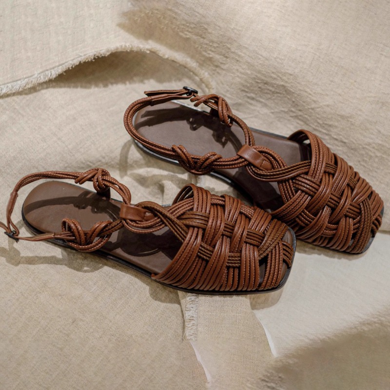 Vintage Hand-woven Flat-bottom - Women'S Shoes Hands Free ulasan dan harga